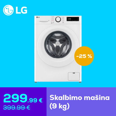 LG skalbimo mašina (9 kg) –25 %