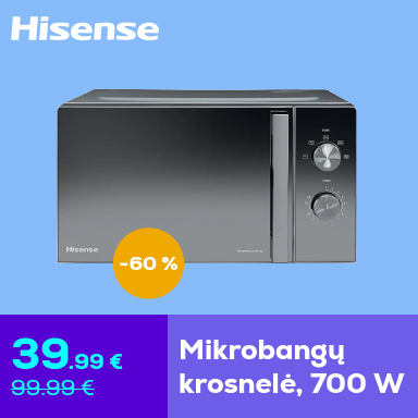 Hisense mikrobangų krosnelė 700 W –60 %
